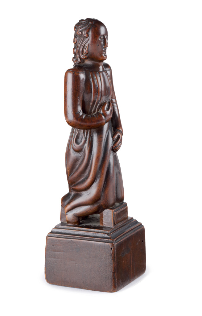 An early Chinese wood sculpture of a Portuguese or Spanish Jesuit