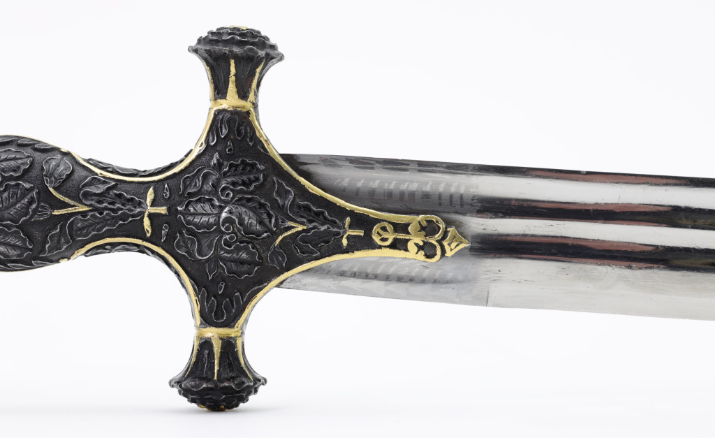 A splendid Mughal talwar with blade dated 1693