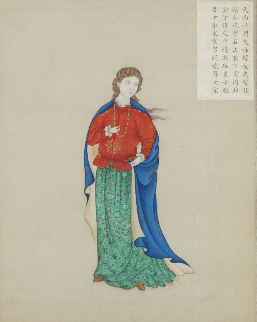 Five rare depictions of Westerners in gouache on silk by an anonymous Chinese artist