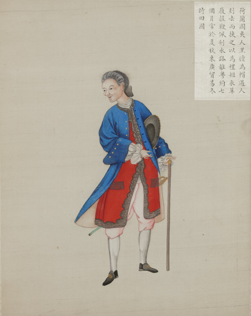 Five rare depictions of Westerners in gouache on silk by an anonymous Chinese artist