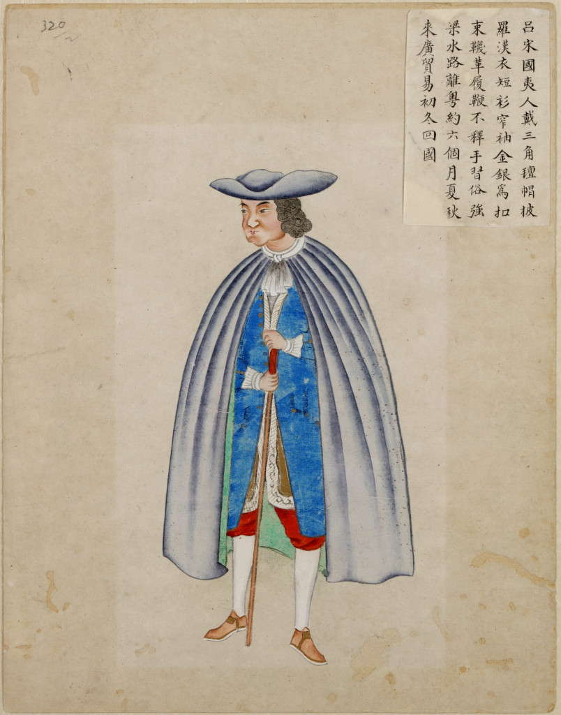 Five rare depictions of Westerners in gouache on silk by an anonymous Chinese artist