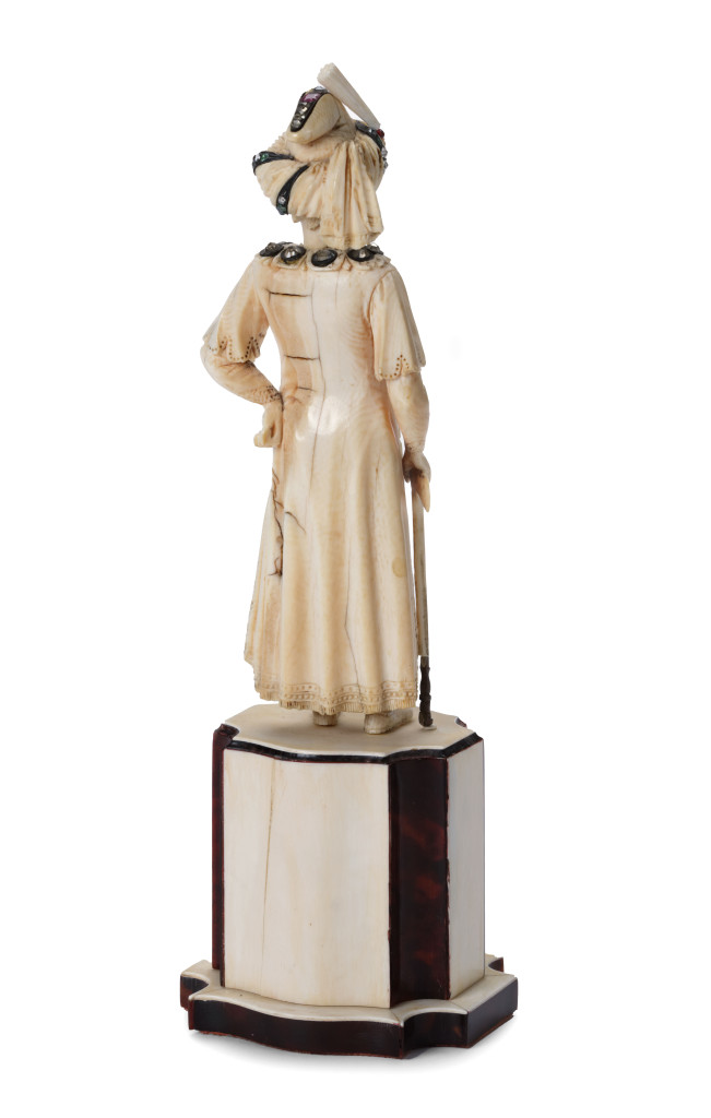 A gem-set ivory sculpture of an Ottoman sultan