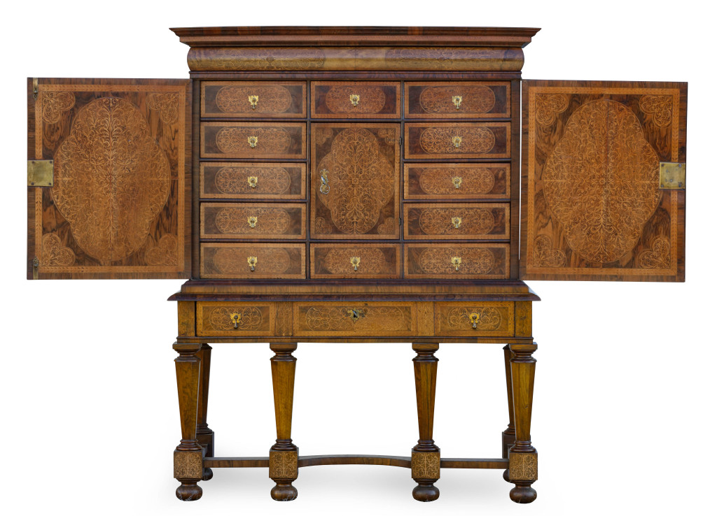 A 'seaweed' marquetry cabinet on stand attributed to the royal cabinetmaker Gerrit Jensen (1667–1715)