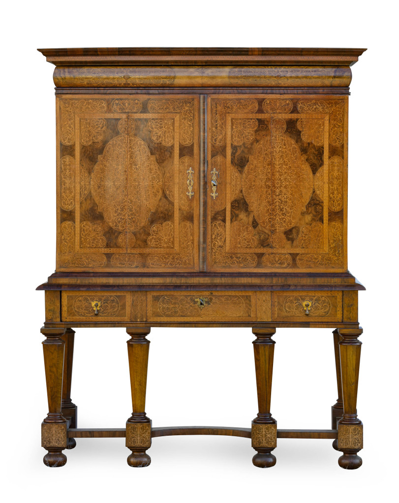A 'seaweed' marquetry cabinet on stand attributed to the royal cabinetmaker Gerrit Jensen (1667–1715)