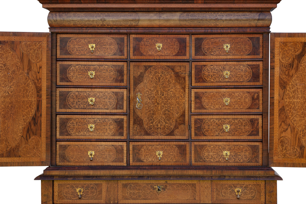 A 'seaweed' marquetry cabinet on stand attributed to the royal cabinetmaker Gerrit Jensen (1667–1715)