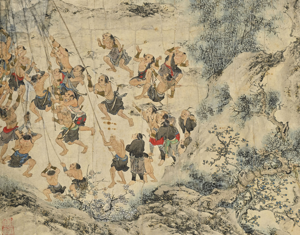 A pair of extremely rare drawings depicting Taiwanese Aborigines