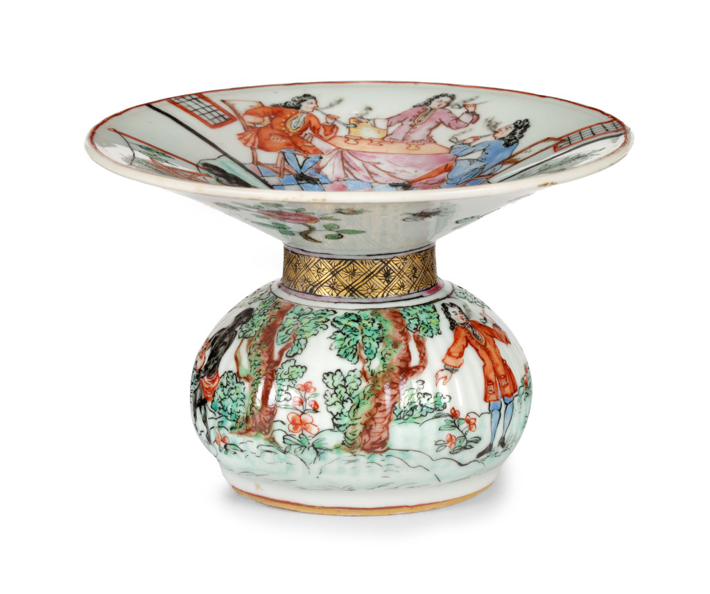 A rare 'Amsterdam decorated' Chinese export porcelain plantation spittoon