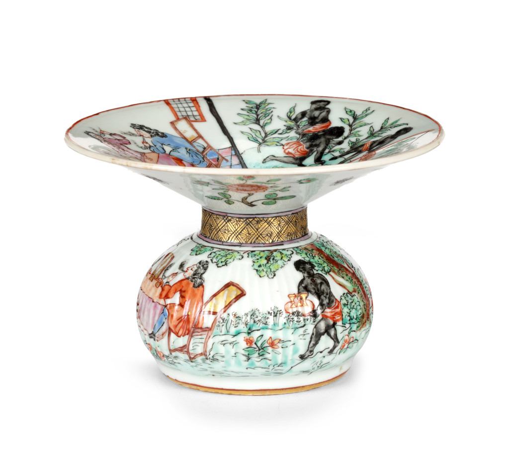 A rare 'Amsterdam decorated' Chinese export porcelain plantation spittoon
