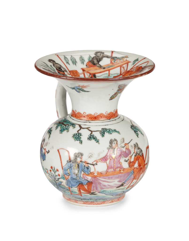 A rare Amsterdam decorated Chinese export porcelain plantation spittoon