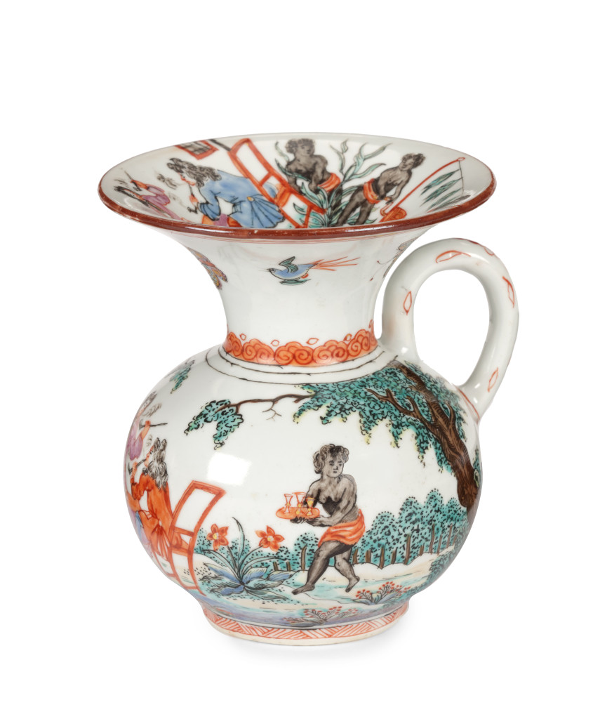 A rare Amsterdam decorated Chinese export porcelain plantation spittoon
