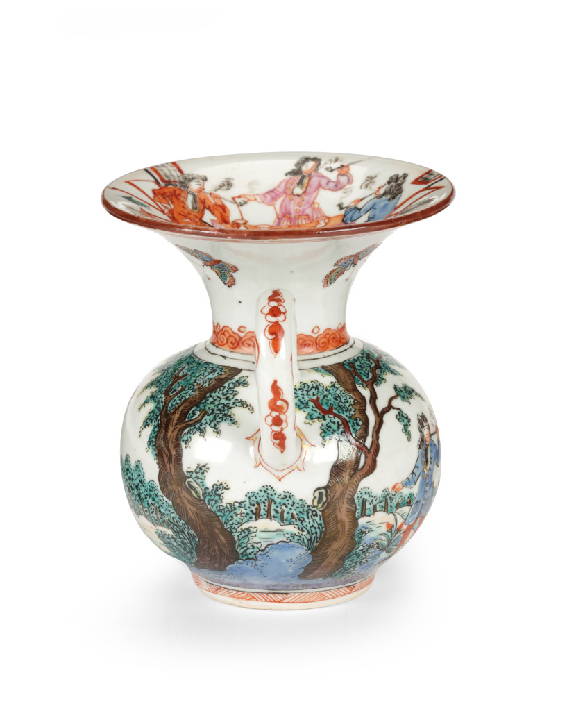A rare Amsterdam decorated Chinese export porcelain plantation spittoon