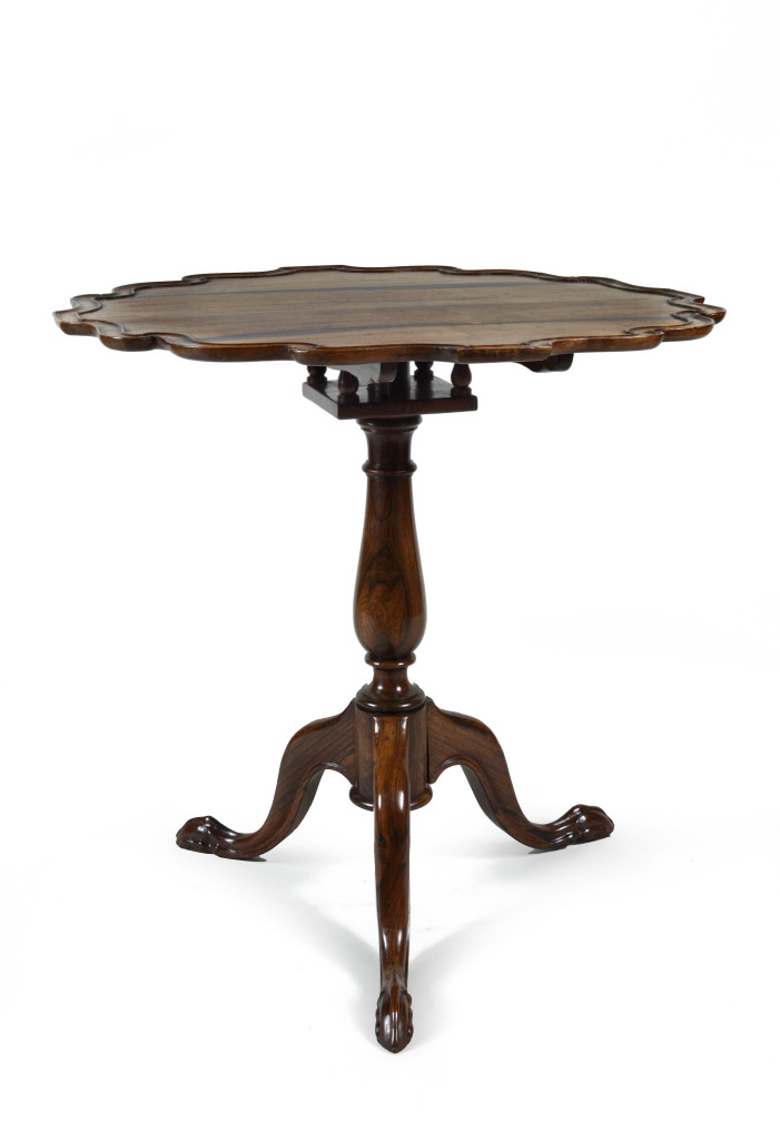 A Sri Lankan coromandel wood and rosewood tripod table
