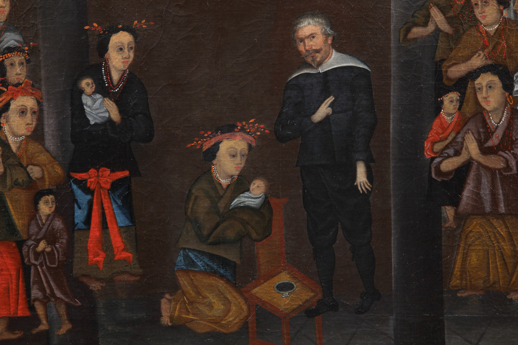 An extremely important painting by Adriaen Souter (1628-1670) and an unknown Chinese painter