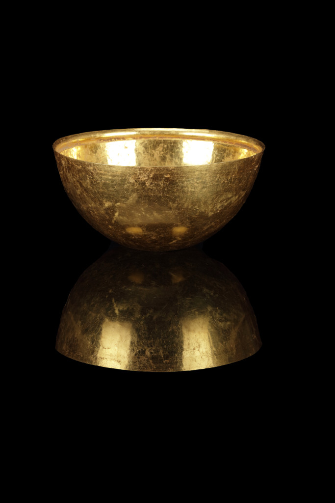 An ancient Javanese solid gold offering bowl
