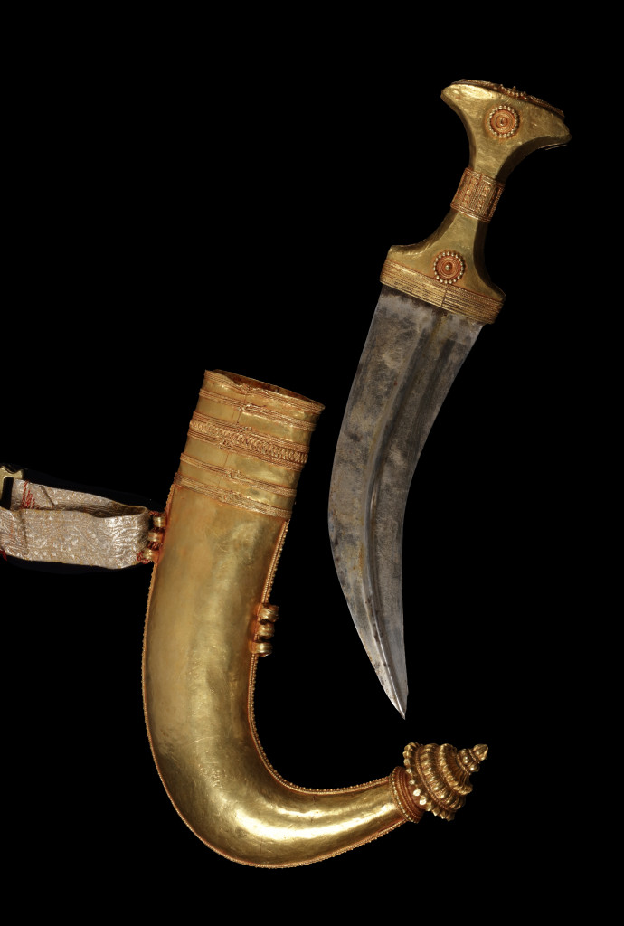 A gold Indian jambiya dagger for the Yemeni market