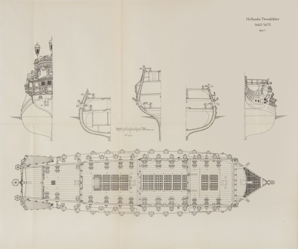 A detailed ship’s model of the Dutch 'tweedekker fregat', biplane frigate, the ‘Hohenzollern’