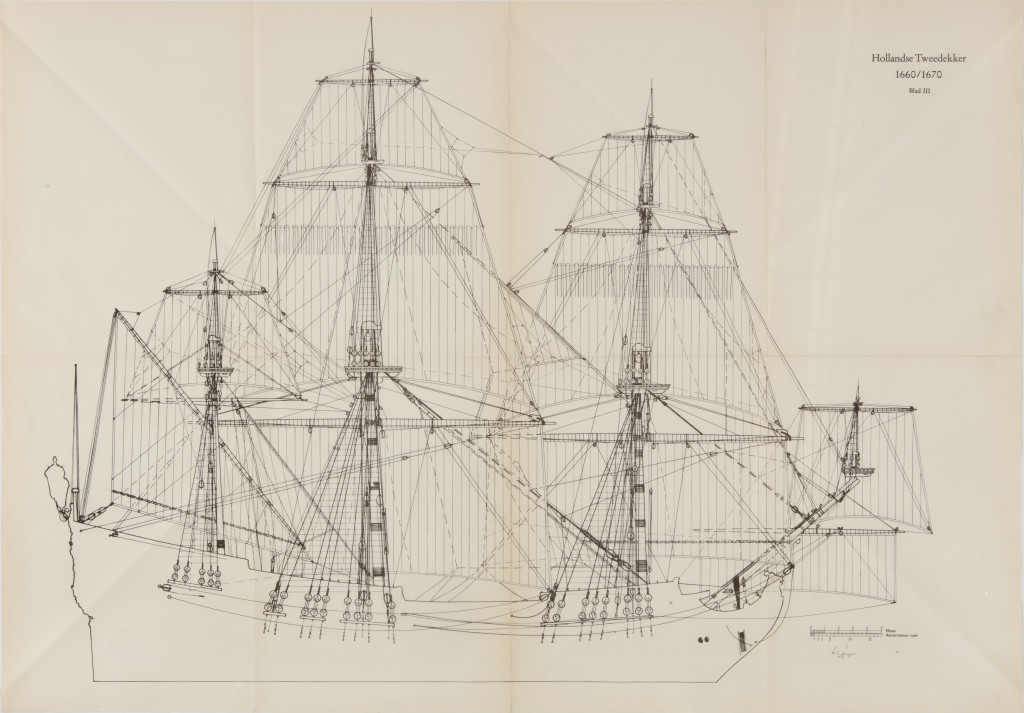 A detailed ship’s model of the Dutch 'tweedekker fregat', biplane frigate, the ‘Hohenzollern’