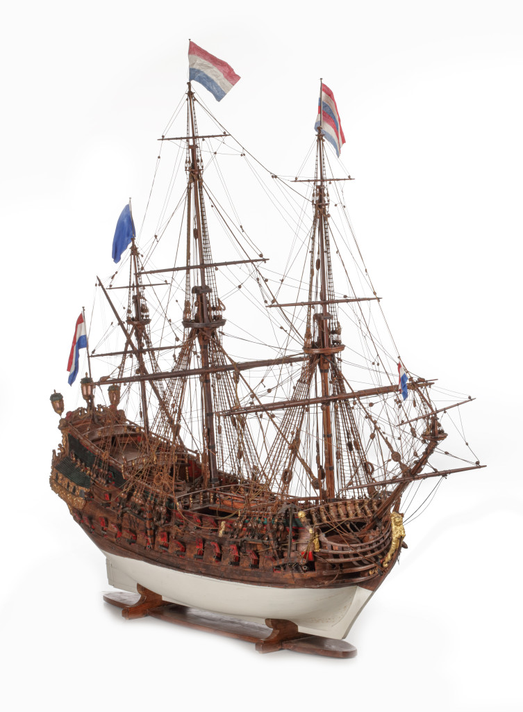 A detailed ship’s model of the Dutch 'tweedekker fregat', biplane frigate, the ‘Hohenzollern’