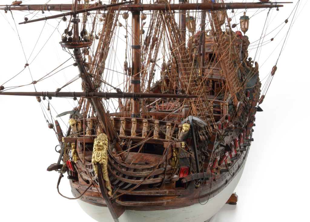 A detailed ship’s model of the Dutch 'tweedekker fregat', biplane frigate, the ‘Hohenzollern’