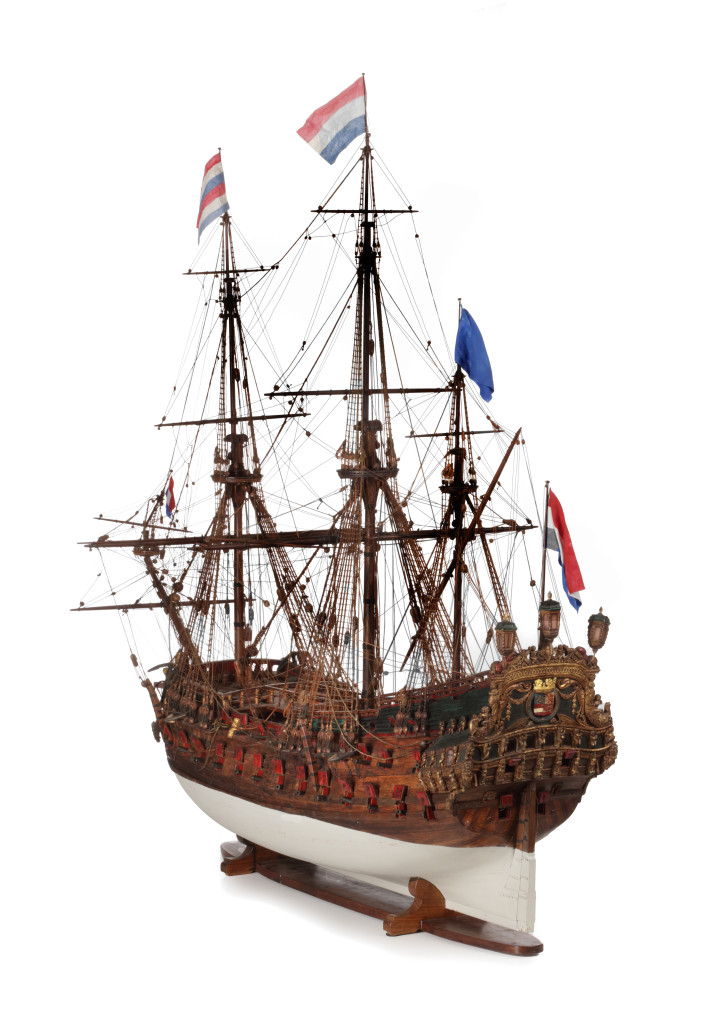 A detailed ship’s model of the Dutch 'tweedekker fregat', biplane frigate, the ‘Hohenzollern’