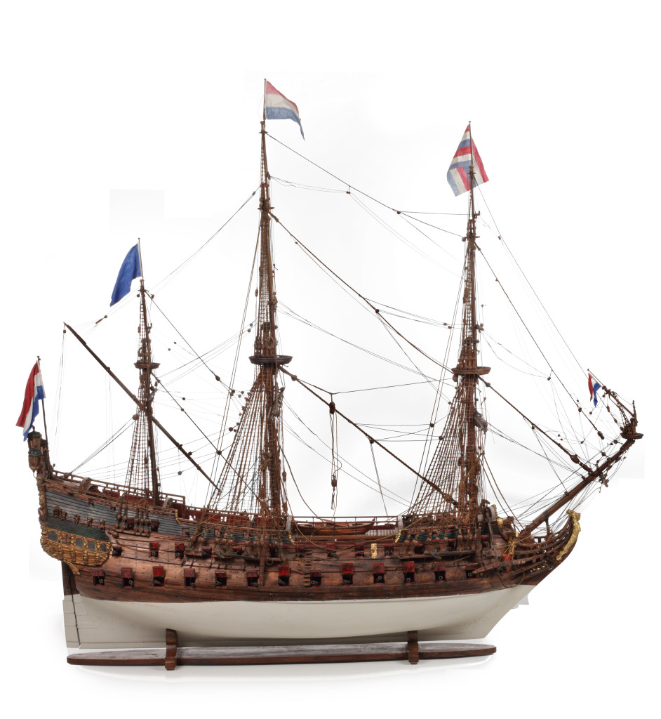 A detailed ship’s model of the Dutch 'tweedekker fregat', biplane frigate, the ‘Hohenzollern’