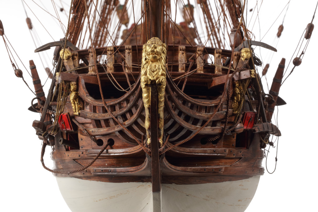 A detailed ship’s model of the Dutch 'tweedekker fregat', biplane frigate, the ‘Hohenzollern’
