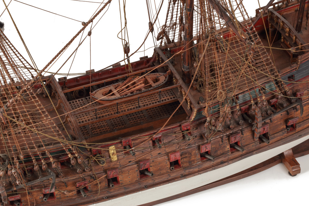 A detailed ship’s model of the Dutch 'tweedekker fregat', biplane frigate, the ‘Hohenzollern’