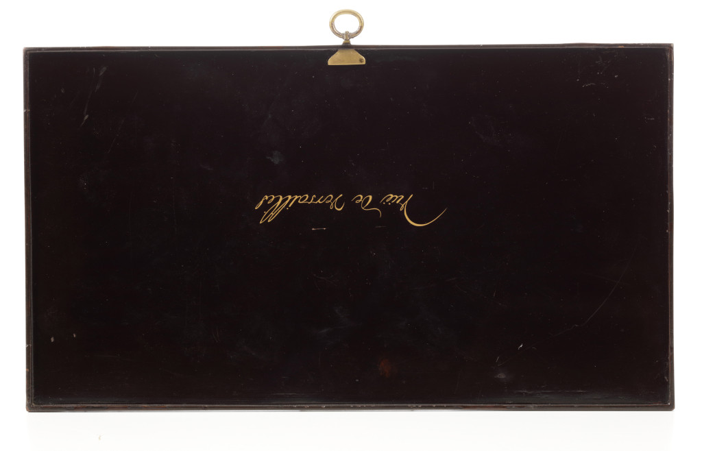A Japanese export lacquer plaque depicting the Palace of Versailles attributed to the Sasaya Workshop