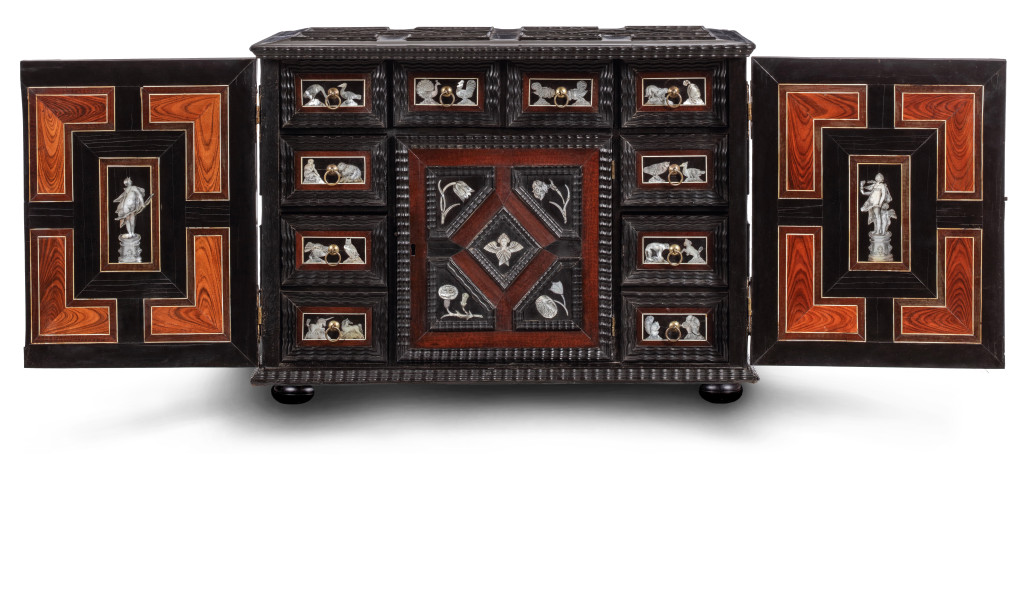 An engraved mother-of-pearl inlaid collector's cabinet by Herman Doomer (ca. 1595–1650)