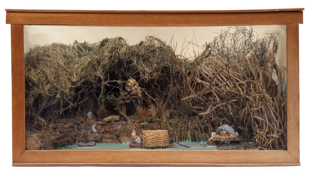 Unique diorama depicting a North American river-scene