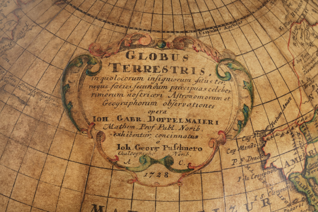 A rare and fine terrestrial table-globe by Johann Gabriel Doppelmayr (1671-1750)