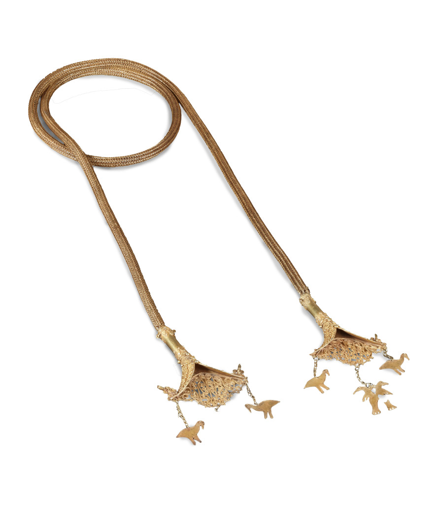 A royal Sumbese gold ceremonial necklace or 'Kanatar'