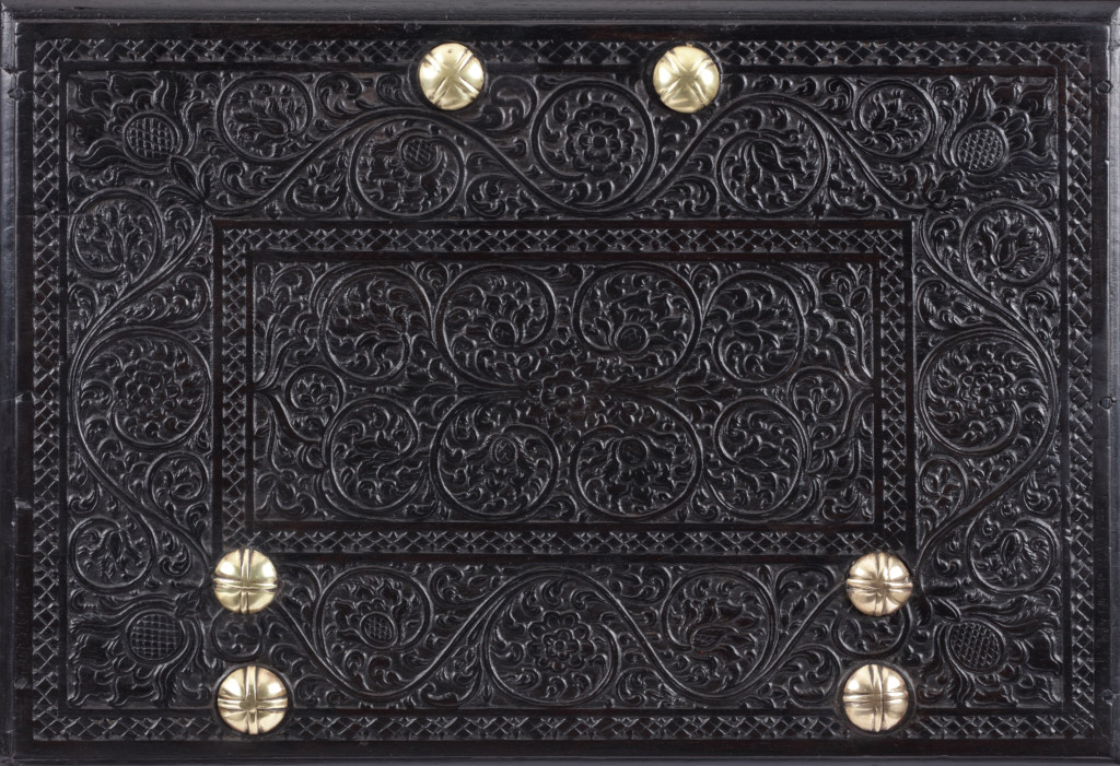 A fine ebony Dutch-colonial document box with brass mounts