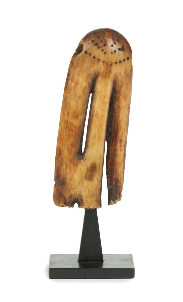A Pende anthropomorphic ivory whistle