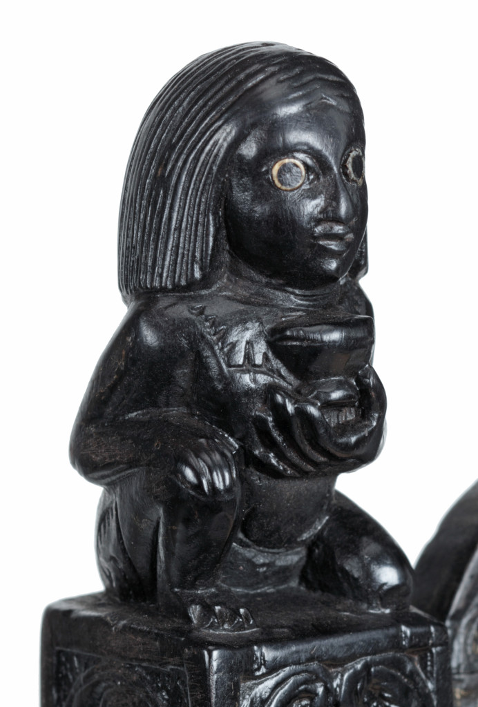 An extraordinary Indian ebony low chair formerly owned by the Dukes of Westminster