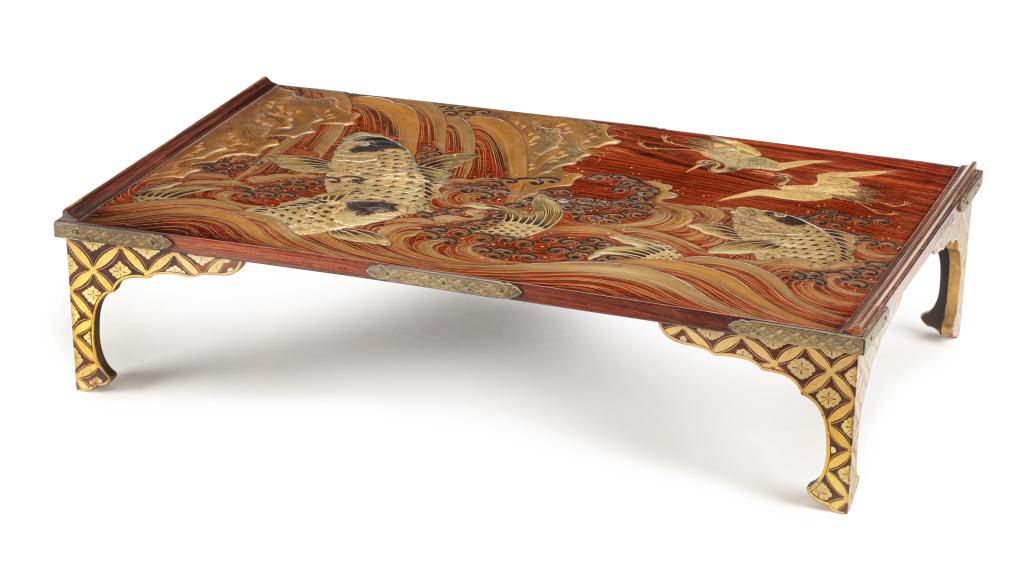 A Japanese lacquered writing table or 'bundai'