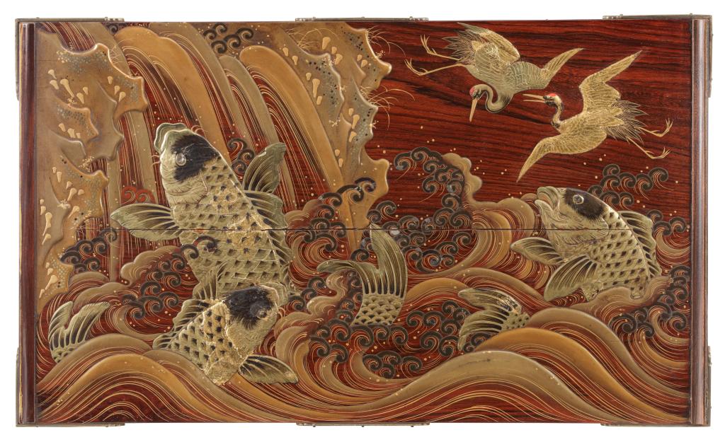A Japanese lacquered writing table or 'bundai'