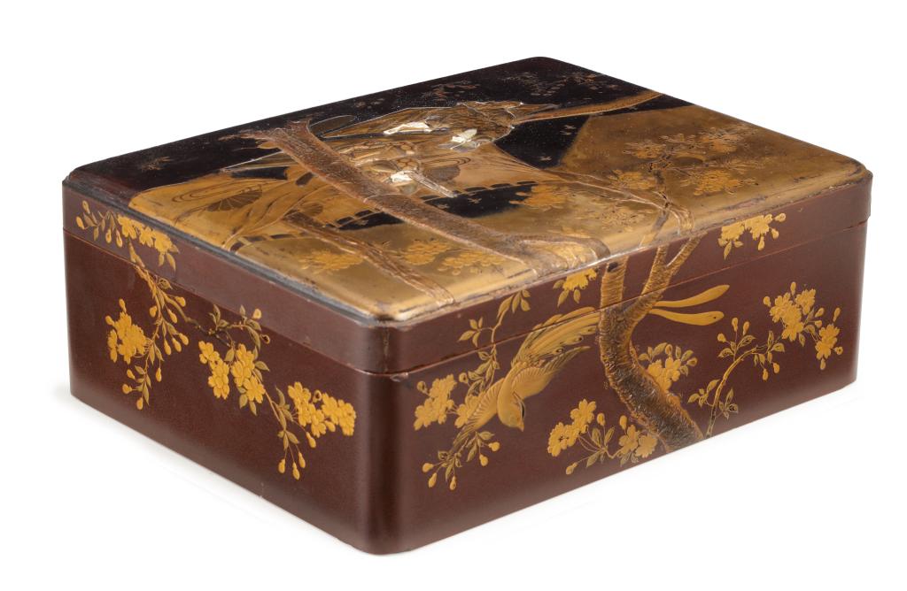 A Japanese lacquered document box