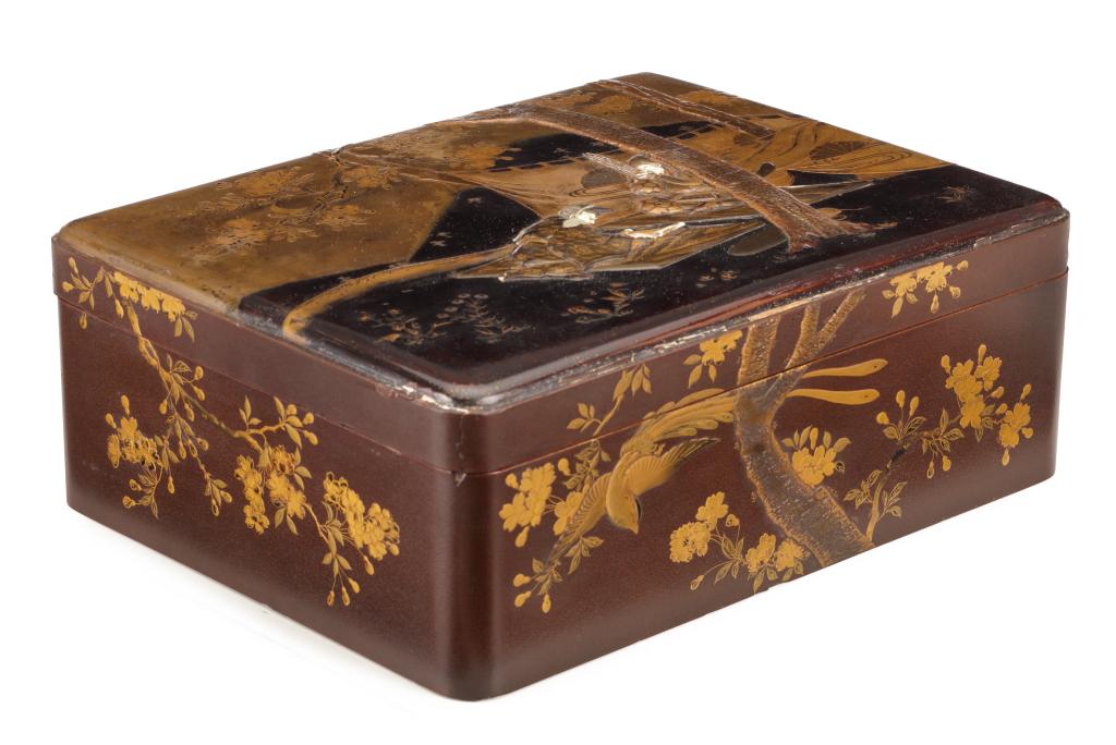 A Japanese lacquered document box
