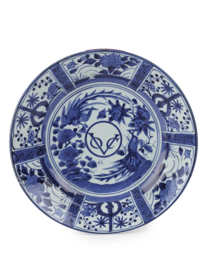 A very fine large Arita blue and white porcelain 'VOC' dish
