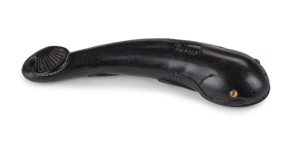 A large ebony netsuke of a Namazu (鯰) or Ōnamazu (大鯰)