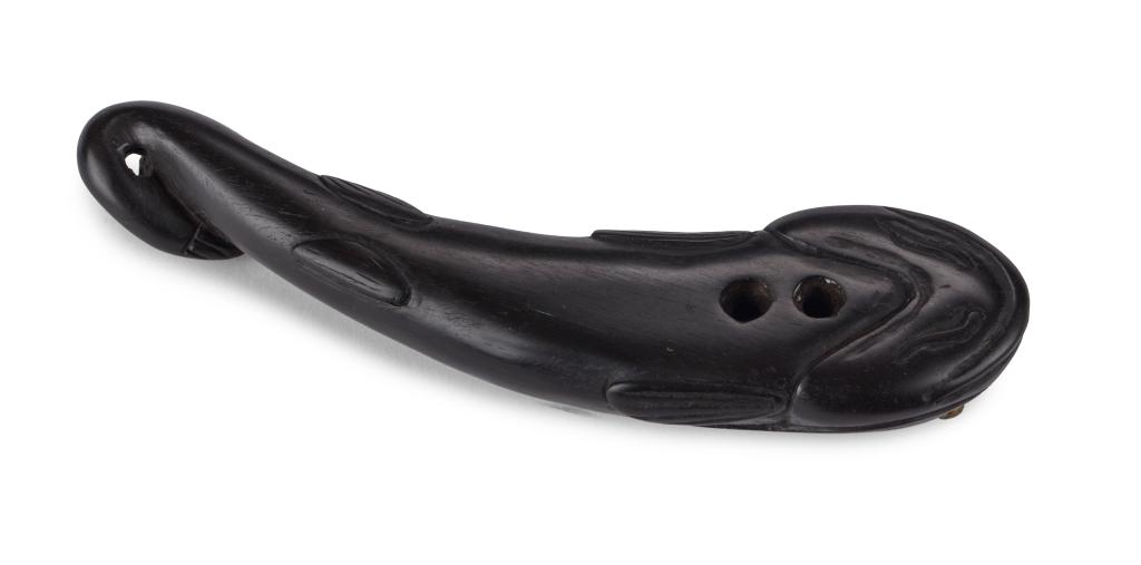 A large ebony netsuke of a Namazu (鯰) or Ōnamazu (大鯰)