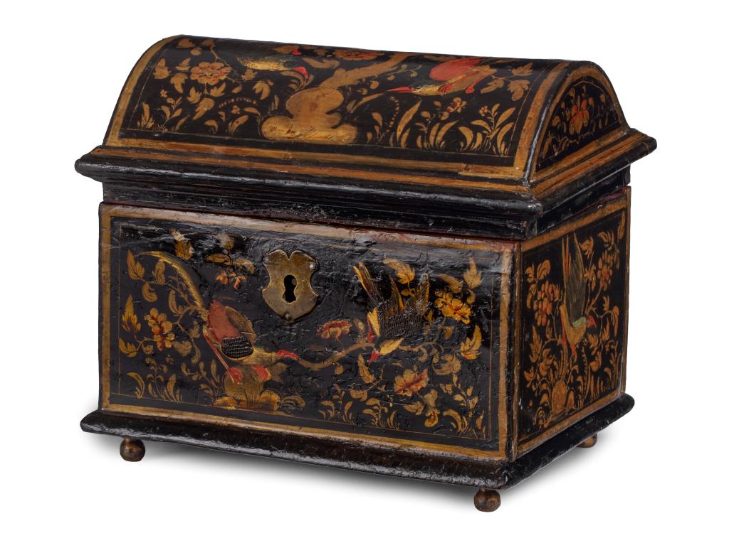 A Dutch chinoiserie lacquer casket by Willem Kick (1579-1647)