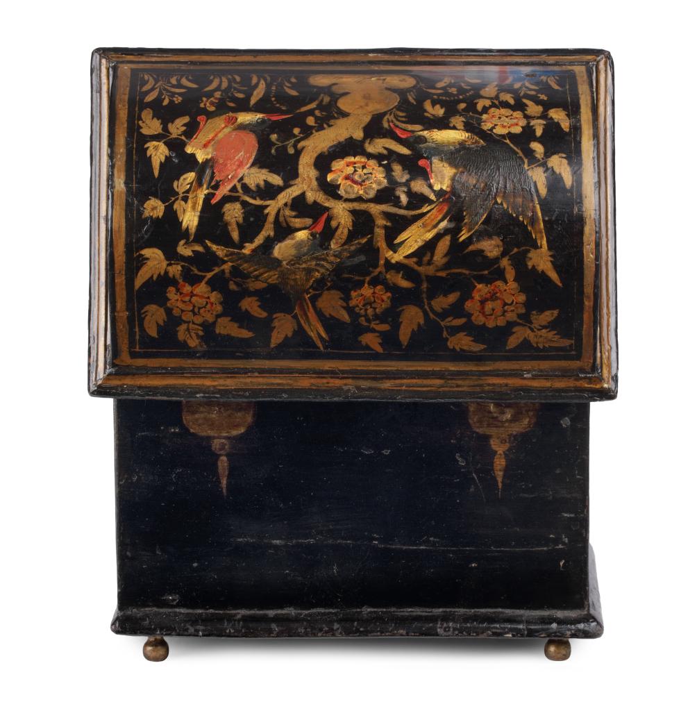 A Dutch chinoiserie lacquer casket by Willem Kick (1579-1647)
