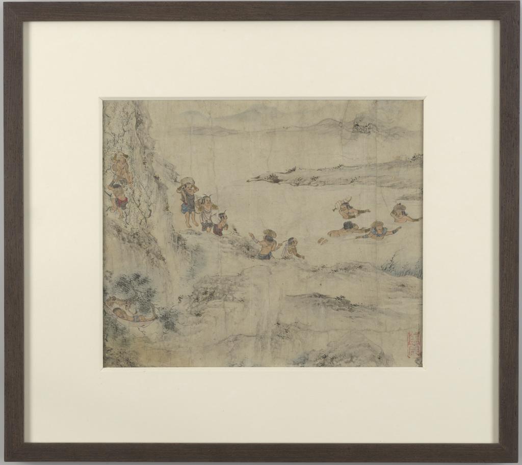 A pair of extremely rare drawings depicting Taiwanese Aborigines