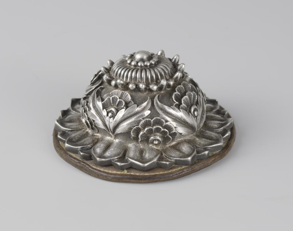 An Indian silver shield boss