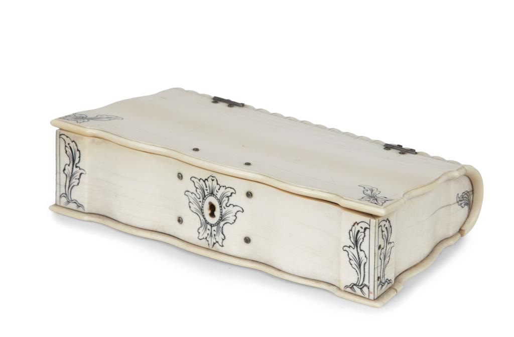 A Sinhalese ivory pen-engraved bible box