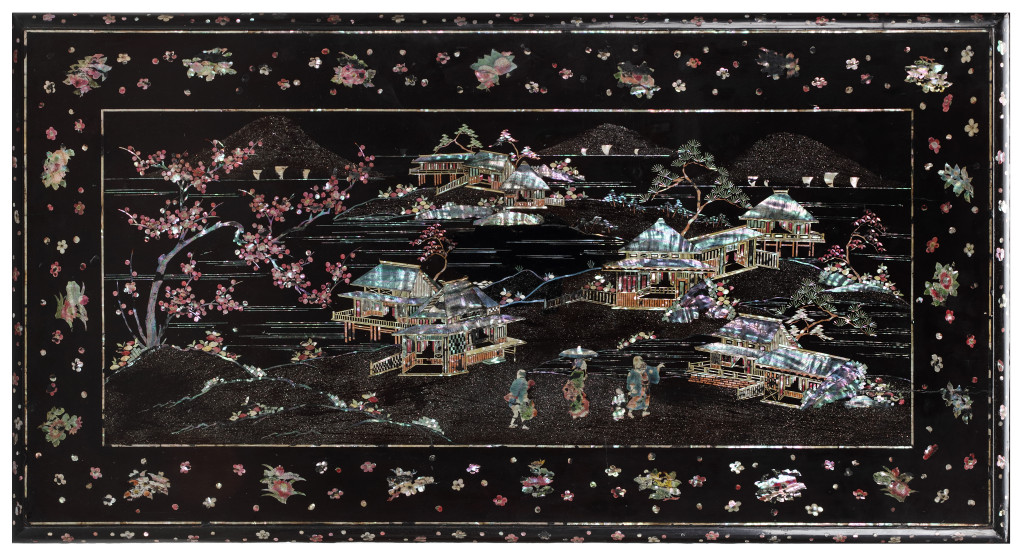 A rare Japanese export lacquered Federal-style side-table for the American market