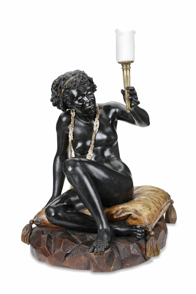 A French sculpture of an African female figure