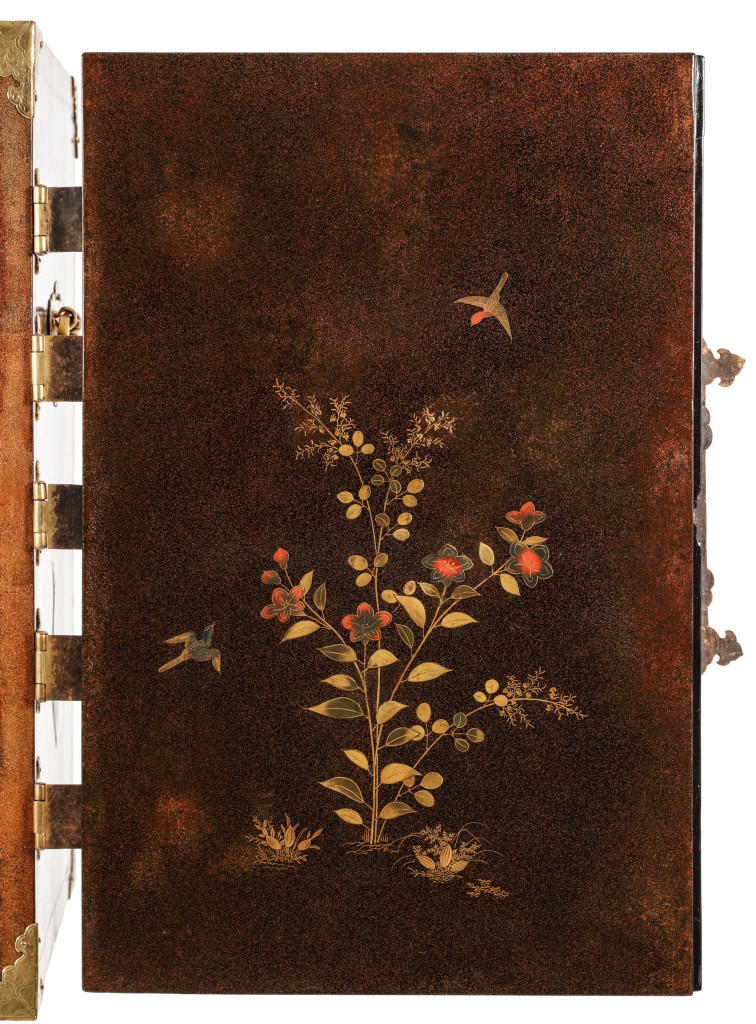 A fine Japanese lacquer cabinet with gilt-copper mounts for the European market
